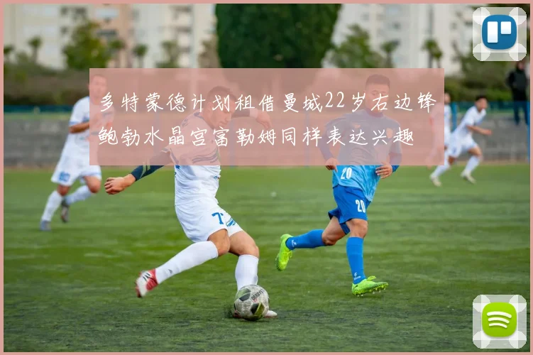 多特蒙德计划租借曼城22岁右边锋鲍勃水晶宫富勒姆同样表达兴趣